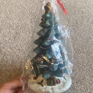 VTG Merestone Merchandise Christmas Tree Candle Hand Painted Holiday Decor